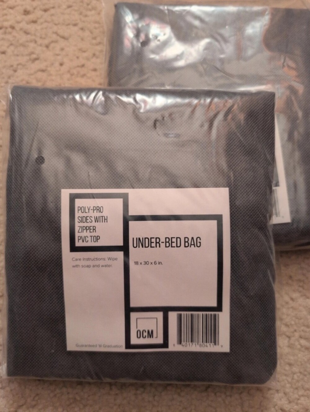 under bed clothes storage grey zipper bags